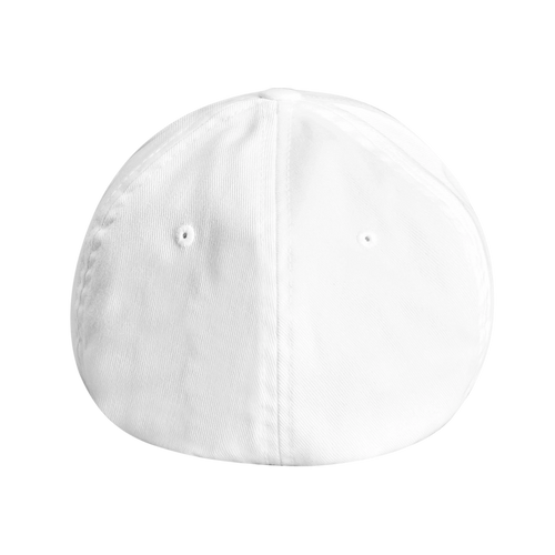 Back view of plain white cap with no visible logos or text — showcasing clean design, reinforced stitching, and minimalist aesthetic for silent statement wear.