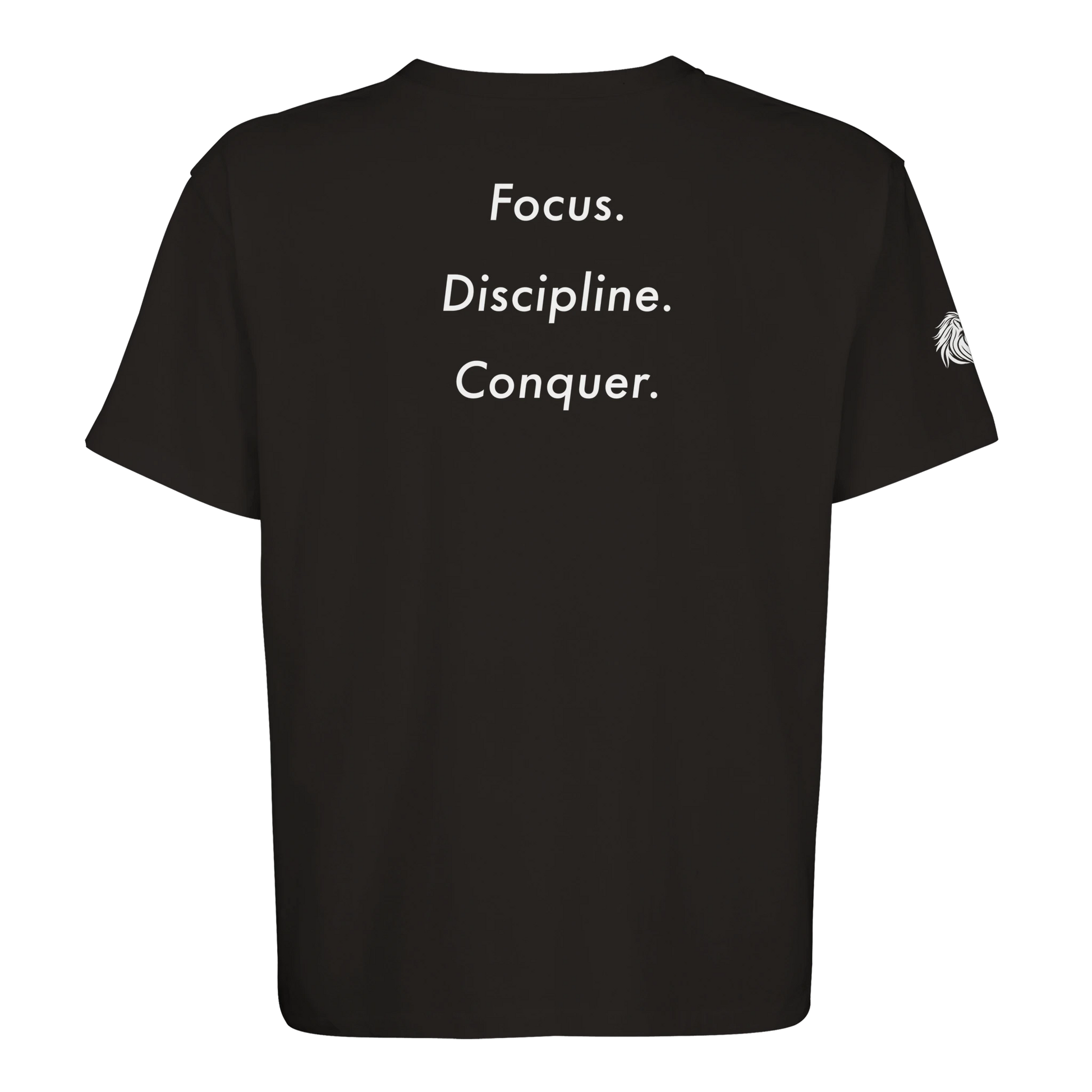 Back print Focus. Discipline. Conquer. – loaded for those who don’t need permission to dominate
