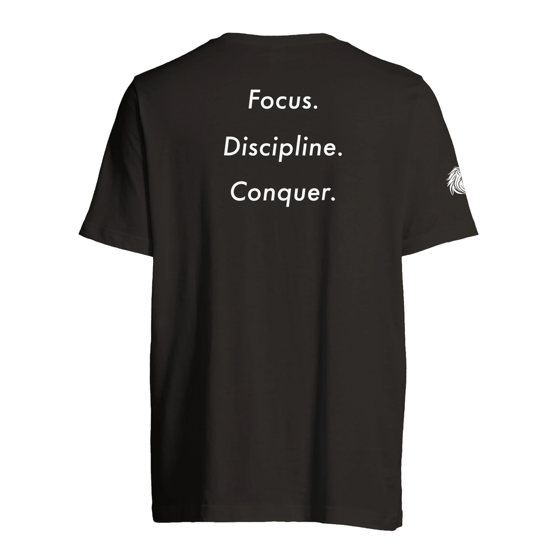 Back print Focus. Discipline. Conquer. – loaded for those who don’t need permission to dominate