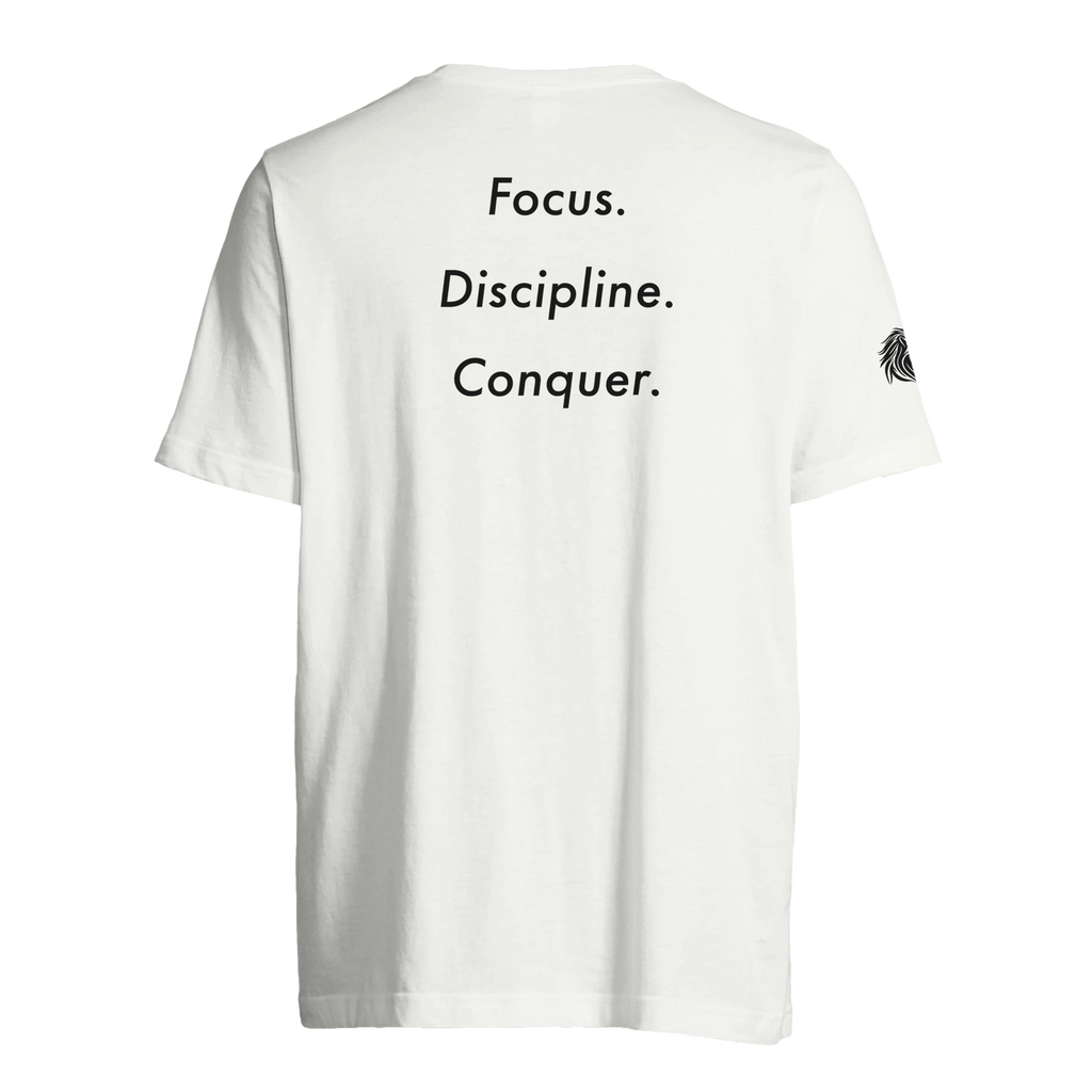 Back print Focus. Discipline. Conquer. – loaded for the ones who live the code, not the trend