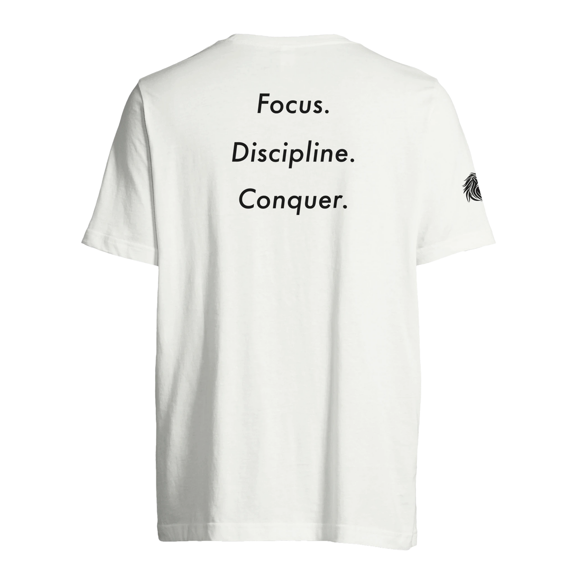 Back print Focus. Discipline. Conquer. – loaded for the ones who live the code, not the trend